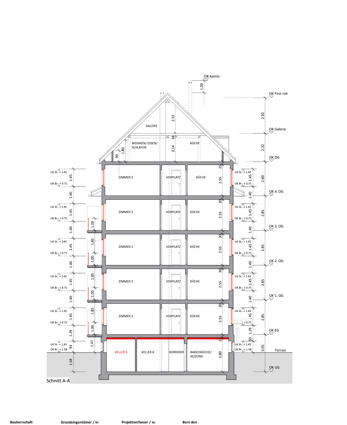 Mehrfamilienhaus Bern – Schnitt A