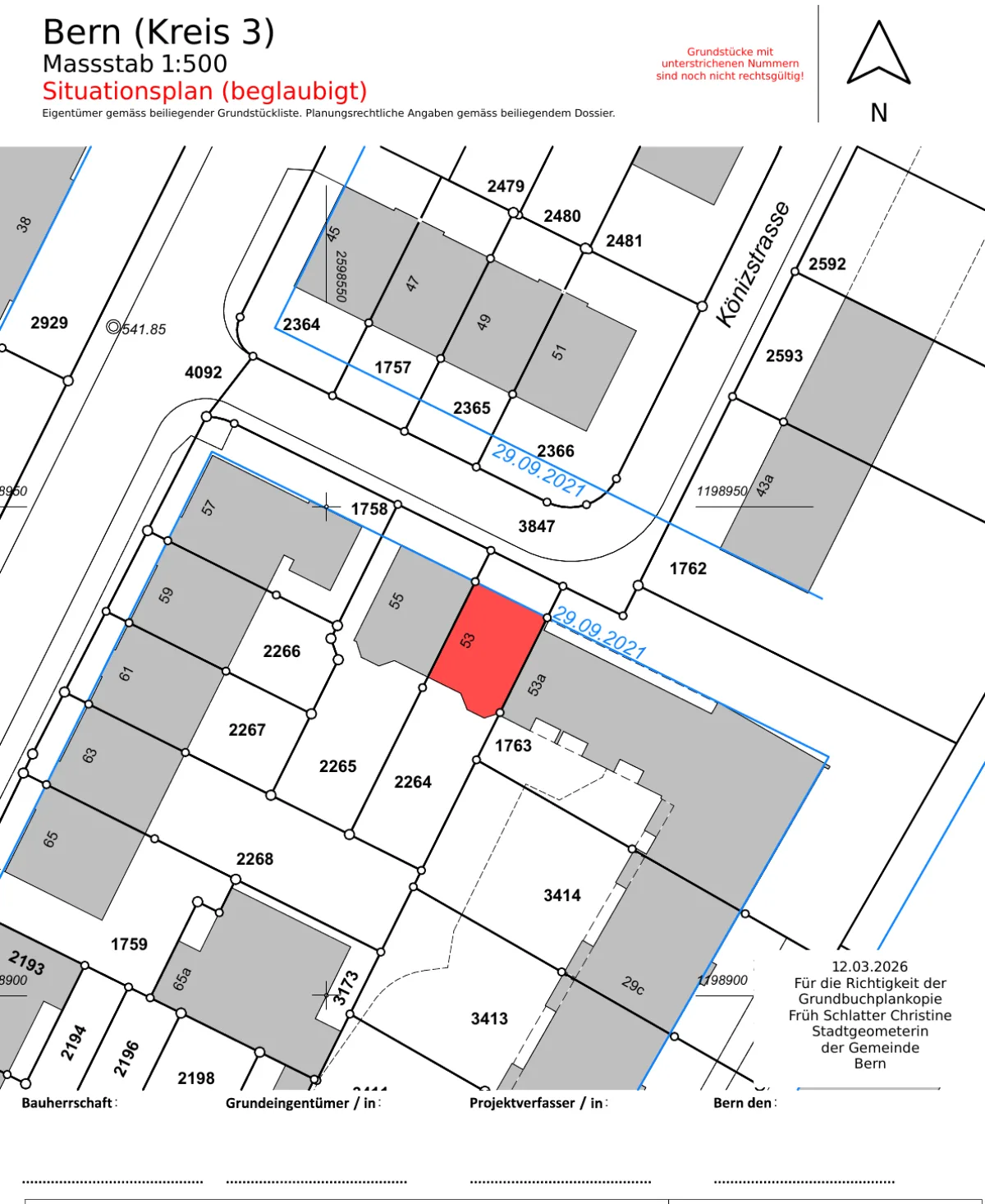 Mehrfamilienhaus Bern – Situationsplan