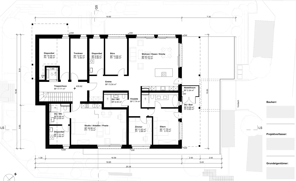 Neubau Mehrfamilienhaus – Erdgeschoss